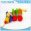 colorful Pull Along wiggles Dog Wooden Toy wiggles as you pull they make a clicking sound and make a fun baby