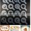 CY183 16Pcs/set Mold Coffee Milk Cake Cupcake Stencil Template Coffee Barista Cappuccino Template Strew Pad Duster Spray Tools
