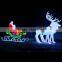 Led acrylic reindeer waterproof lighted decoration christmas outdoor lighted santa in sleigh