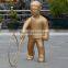Fiberglass children play sculpture statue