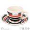 Cup Saucer silk screen high quality modern design top sale with strips