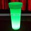 Plastic white PE illuminated outdoor furniture, illuminated led flower pot, glowing led ice bucket