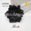 7.5CM cheap wholesale Italy style black bead center leather flowers for shoes /handbangs decoration