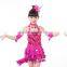 Hot selling children gilrs sleeveless sequin latin dance dress for sale LD0357
