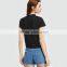 Wholesale Cotton Short Sleeve Necklace V-neck Rose Sexy Bowknot Casual Fashion T-shirt women tops