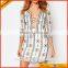 printed deep V neck fashion style high quality wholesale women wear