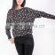 2015 Autumn Charming Crew Neck Long Sleeve Floral Casual a Keyhole Back Women Blouse