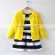korean Girls Fancy Dress Suits yellow coat and long sleeve dress for children