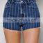 Stylish Engine Stripe Denim shorts for women made in China