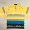 China Factory High Visibility Contrast Color 3M Tape Safety Breathable Workwear Warning Polo Shirt