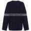 Navy Designer Wrap V-neck Stripe Detail Sweatshirt for Women