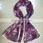 High quality fashionable digital print feather muslim hijab silk scarf