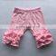 High quality kids short icing legging lovely children's cotton trousers baby girls ruffle capri pants wholesale