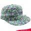Customize digital printing overall snapback cap floral style baseball cap with puff embroidery