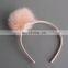New Trendy faux fur pompon plastic Headband for girls