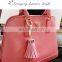 Ladies Evil Eye PU Leather Tassel Flower Keyring Chain Bag Purse Charm Handbag Accessories
