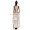 Steampunk elastic mesh assymetrical long gown evening dress Q-291