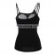 Smooth Padding Cups Black Yoga Camisole private label black sport vest wholesale tank top