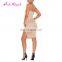 Fast Shipping nude harness v neck silk discount summer party discount women's dresses