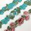 New style multi colored flower trim