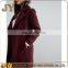 Ladies Garment Beautiful Long Burgundy Coats for Women Knee Length Jackets for Girls OEM Service Supplier Overcoat