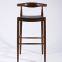 Replica hans wegner elbow bar stool in solid american walnut frame
