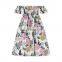 kids one-shoulder little a-line dress girls off shoulder maxi party dress