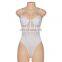 Women's Sleeveless Scoop Neck Strappy Backless Vintage Bodysuit