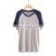 Wholesale Plus Size Modal Raglan Seam two Color Block Mens Crew neck T Shirt