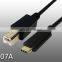 USB 3.0 Type C Male to B/M Cable, nickel plated connectors, black molding