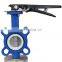 Bundor 14 worm hand wheel operated wafer butterfly valve one stem with pin wafer butterfly valve