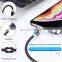 2020 New product Hot wholesale  Flowing Light Magnetic Charging Cable Cellphone Fast Micro USB Cable Charger Data Cable Line