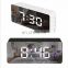 Hot sale decoration gift modern desk table Led digital snooze alarm mirror clocks for home office