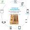 Bamboo Charging Station Dock for 4/5 / 6 Ports USB Charger Desktop Docking Station Organizer for Cellphone Smart Watch Tablet
