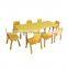 Plastic nice looking 8 seats design plate table and chair for school kids