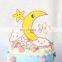Creative Cartoon Star Moon Clouds Cake Topper for Party Baking Decoration Celebration Suppliers Plug-in Paper Cake Topper