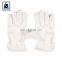 New Arrival A/B Grade 3 Step Zig Zag White Color Leather Gloves for Wholesale Purchase