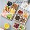 Japanese-style Ceramic Plate Divided Grid With Lid Ceramic Kitchen Living Room Household Seasoning Food Organize Storage