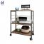 Stainless Steel White Long Kitchen Cart On Wheels