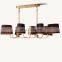 Black Linen Shade Chandelier Modern Golden Chandelier Light Fixture for Dining Room Bedroom Kitchen Island Living Room