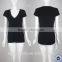 Guangzhou Tshirt Factory Custom Blank Tshirt no Label v Neck Plain Black Tshirt Women