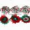 2.5'' Christmas shabby flowers Holiday Collection/Green/Red/ DIY headband