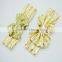 High quality glitter sequin fabric metallic golden knitted bow headbands - striped foil gold elastic headwraps