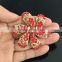 Double Layered AB Rhinestone Flower Brooch Pin For Wedding,Rhinestone Pin Buckle