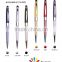 Hot new product promotional pen 2 in 1 touch screen pen crystal stylus pen for smartphone