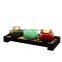 Vintage ceramic tealight candle holder with polished stones