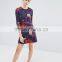 A-Line Short Dress Women Knitwear With Printed
