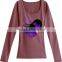 new custom fashion design ladies long sleeve heart print design custom sublimation wholesale custom t-shirt rhinestone