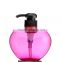 sexy heart shampoo empty clear refillable cosmetic plastic lotion bottle with pump cap empty