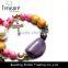 2016 Fashion new design cross charm wooden stone beads bracelet jewelry for young girl